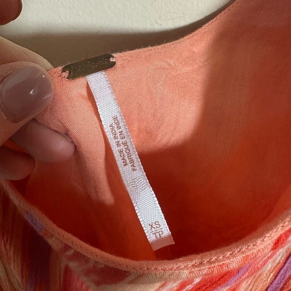 Free People Striped Orange Mini Dress - Picture 6 of 7